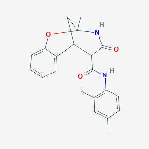 molecular formula C21H22N2O3 B11573311 N-(2,4-dimethylphenyl)-2-methyl-4-oxo-3,4,5,6-tetrahydro-2H-2,6-methano-1,3-benzoxazocine-5-carboxamide 
