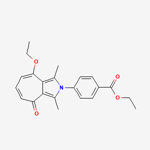 molecular formula C22H23NO4 B11573379 ethyl 4-(8-ethoxy-1,3-dimethyl-4-oxocyclohepta[c]pyrrol-2(4H)-yl)benzoate 