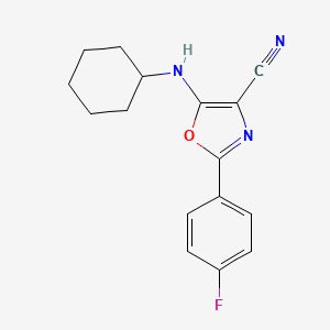 molecular formula C16H16FN3O B11573643 5-(Cyclohexylamino)-2-(4-fluorophenyl)-1,3-oxazole-4-carbonitrile 
