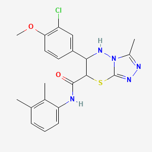 molecular formula C21H22ClN5O2S B11573713 6-(3-chloro-4-methoxyphenyl)-N-(2,3-dimethylphenyl)-3-methyl-6,7-dihydro-5H-[1,2,4]triazolo[3,4-b][1,3,4]thiadiazine-7-carboxamide 