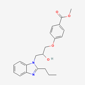 molecular formula C21H24N2O4 B11573724 methyl 4-[2-hydroxy-3-(2-propyl-1H-benzimidazol-1-yl)propoxy]benzoate 