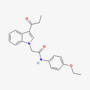 molecular formula C21H22N2O3 B11573725 N-(4-Ethoxy-phenyl)-2-(3-propionyl-indol-1-yl)-acetamide 