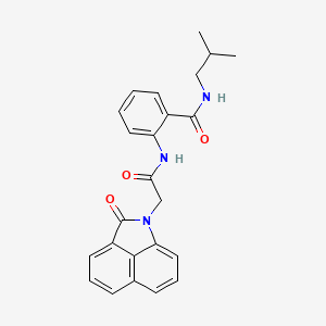molecular formula C24H23N3O3 B11573741 N-(2-methylpropyl)-2-{[(2-oxobenzo[cd]indol-1(2H)-yl)acetyl]amino}benzamide 