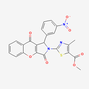 molecular formula C23H15N3O7S B11573773 methyl 4-methyl-2-[1-(3-nitrophenyl)-3,9-dioxo-3,9-dihydrochromeno[2,3-c]pyrrol-2(1H)-yl]-1,3-thiazole-5-carboxylate 