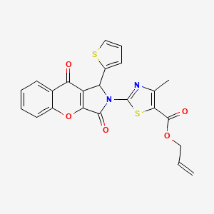 molecular formula C23H16N2O5S2 B11573783 prop-2-en-1-yl 2-[3,9-dioxo-1-(thiophen-2-yl)-3,9-dihydrochromeno[2,3-c]pyrrol-2(1H)-yl]-4-methyl-1,3-thiazole-5-carboxylate 