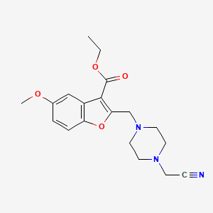 molecular formula C19H23N3O4 B11574025 Ethyl 2-{[4-(cyanomethyl)piperazin-1-yl]methyl}-5-methoxy-1-benzofuran-3-carboxylate 