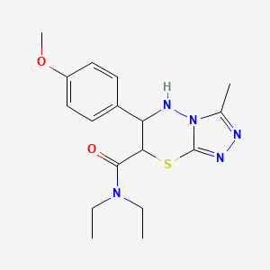 molecular formula C17H23N5O2S B11574055 N,N-diethyl-6-(4-methoxyphenyl)-3-methyl-6,7-dihydro-5H-[1,2,4]triazolo[3,4-b][1,3,4]thiadiazine-7-carboxamide 