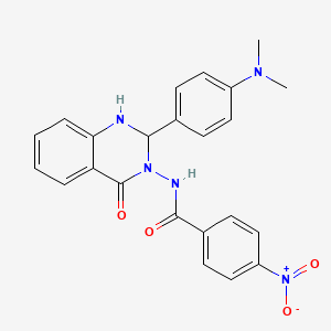 molecular formula C23H21N5O4 B11574090 N-{2-[4-(dimethylamino)phenyl]-4-oxo-1,4-dihydroquinazolin-3(2H)-yl}-4-nitrobenzamide 