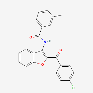 molecular formula C23H16ClNO3 B11574330 N-[2-(4-chlorobenzoyl)-1-benzofuran-3-yl]-3-methylbenzamide 