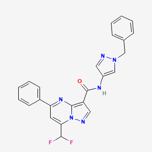 molecular formula C24H18F2N6O B11574482 N-(1-benzyl-1H-pyrazol-4-yl)-7-(difluoromethyl)-5-phenylpyrazolo[1,5-a]pyrimidine-3-carboxamide 