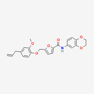 molecular formula C24H23NO6 B11574604 N-(2,3-dihydro-1,4-benzodioxin-6-yl)-5-{[2-methoxy-4-(prop-2-en-1-yl)phenoxy]methyl}furan-2-carboxamide 
