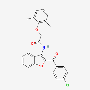 molecular formula C25H20ClNO4 B11574972 N-[2-(4-chlorobenzoyl)-1-benzofuran-3-yl]-2-(2,6-dimethylphenoxy)acetamide 