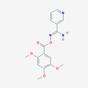 molecular formula C16H17N3O5 B11575160 N'-{[(2,4,5-trimethoxyphenyl)carbonyl]oxy}pyridine-3-carboximidamide 