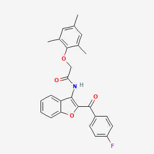 molecular formula C26H22FNO4 B11575188 N-[2-(4-fluorobenzoyl)-1-benzofuran-3-yl]-2-(2,4,6-trimethylphenoxy)acetamide 
