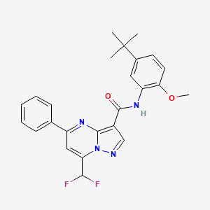 molecular formula C25H24F2N4O2 B11575207 N-(5-tert-butyl-2-methoxyphenyl)-7-(difluoromethyl)-5-phenylpyrazolo[1,5-a]pyrimidine-3-carboxamide 