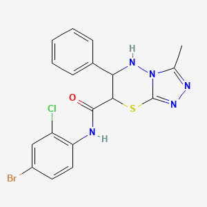 molecular formula C18H15BrClN5OS B11575298 N-(4-bromo-2-chlorophenyl)-3-methyl-6-phenyl-6,7-dihydro-5H-[1,2,4]triazolo[3,4-b][1,3,4]thiadiazine-7-carboxamide 