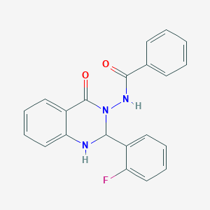 molecular formula C21H16FN3O2 B11575321 N-[2-(2-fluorophenyl)-4-oxo-1,4-dihydroquinazolin-3(2H)-yl]benzamide 