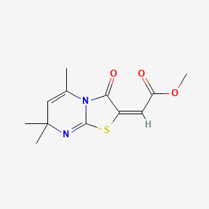 molecular formula C12H14N2O3S B11575340 methyl (2E)-(5,7,7-trimethyl-3-oxo-7H-[1,3]thiazolo[3,2-a]pyrimidin-2(3H)-ylidene)ethanoate 