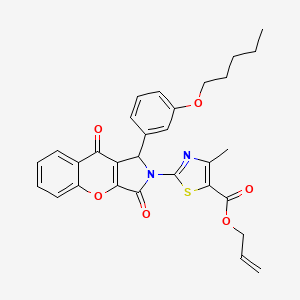 molecular formula C30H28N2O6S B11575493 prop-2-en-1-yl 2-{3,9-dioxo-1-[3-(pentyloxy)phenyl]-3,9-dihydrochromeno[2,3-c]pyrrol-2(1H)-yl}-4-methyl-1,3-thiazole-5-carboxylate 