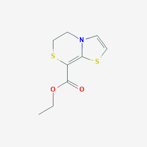 molecular formula C9H11NO2S2 B115756 Thiazolo(2,3-c)(1,4)thiazine-8-carboxylic acid, 5,6-dihydro-, ethyl ester CAS No. 146947-24-2