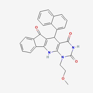 molecular formula C27H21N3O4 B11575668 7-(2-methoxyethyl)-2-naphthalen-1-yl-5,7,9-triazatetracyclo[8.7.0.03,8.011,16]heptadeca-1(10),3(8),11,13,15-pentaene-4,6,17-trione 