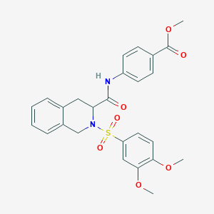 molecular formula C26H26N2O7S B11575785 Methyl 4-[({2-[(3,4-dimethoxyphenyl)sulfonyl]-1,2,3,4-tetrahydroisoquinolin-3-yl}carbonyl)amino]benzoate 