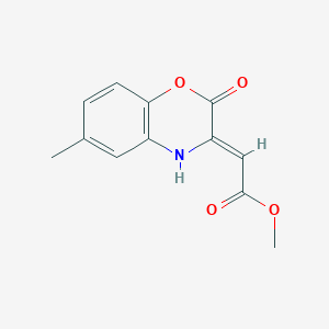 molecular formula C12H11NO4 B11575857 methyl (2Z)-2-(6-methyl-2-oxo-4H-1,4-benzoxazin-3-ylidene)acetate 