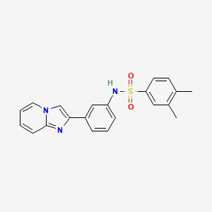 molecular formula C21H19N3O2S B11575948 N-(3-(imidazo[1,2-a]pyridin-2-yl)phenyl)-3,4-dimethylbenzenesulfonamide 
