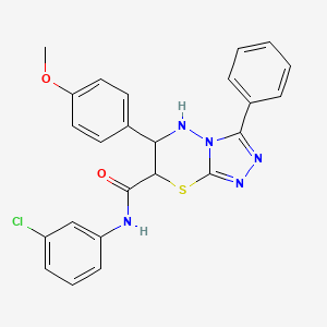 molecular formula C24H20ClN5O2S B11575980 N-(3-chlorophenyl)-6-(4-methoxyphenyl)-3-phenyl-6,7-dihydro-5H-[1,2,4]triazolo[3,4-b][1,3,4]thiadiazine-7-carboxamide 