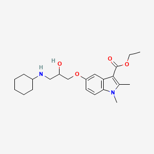 molecular formula C22H32N2O4 B11576017 ethyl 5-[3-(cyclohexylamino)-2-hydroxypropoxy]-1,2-dimethyl-1H-indole-3-carboxylate 