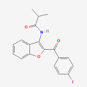 molecular formula C19H16FNO3 B11576019 N-[2-(4-fluorobenzoyl)-1-benzofuran-3-yl]-2-methylpropanamide 