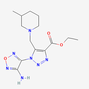 molecular formula C14H21N7O3 B11576133 ethyl 1-(4-amino-1,2,5-oxadiazol-3-yl)-5-[(3-methylpiperidin-1-yl)methyl]-1H-1,2,3-triazole-4-carboxylate 