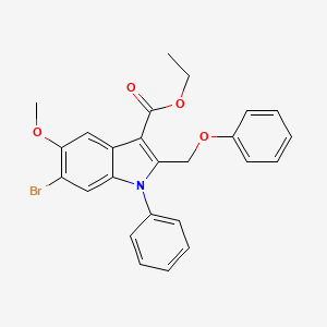 molecular formula C25H22BrNO4 B11576429 ethyl 6-bromo-5-methoxy-2-(phenoxymethyl)-1-phenyl-1H-indole-3-carboxylate 