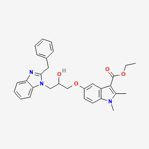 molecular formula C30H31N3O4 B11576578 ethyl 5-[3-(2-benzyl-1H-benzimidazol-1-yl)-2-hydroxypropoxy]-1,2-dimethyl-1H-indole-3-carboxylate 