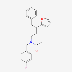 molecular formula C23H24FNO2 B11576598 N-[(4-fluorophenyl)methyl]-N-[3-(furan-2-yl)-4-phenylbutyl]acetamide 