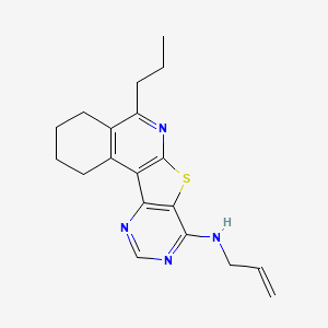 molecular formula C19H22N4S B11576661 N-prop-2-enyl-8-propyl-11-thia-9,14,16-triazatetracyclo[8.7.0.02,7.012,17]heptadeca-1,7,9,12,14,16-hexaen-13-amine 