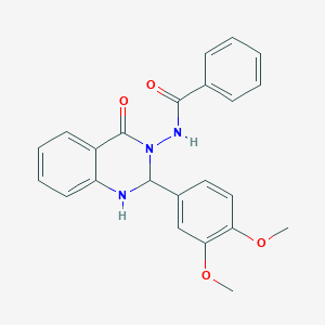 molecular formula C23H21N3O4 B11576844 N-[2-(3,4-dimethoxyphenyl)-4-oxo-1,4-dihydroquinazolin-3(2H)-yl]benzamide 