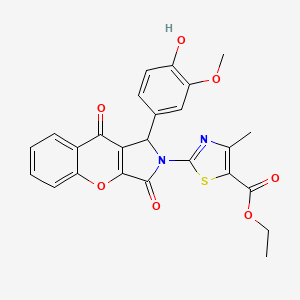 molecular formula C25H20N2O7S B11577116 ethyl 2-[1-(4-hydroxy-3-methoxyphenyl)-3,9-dioxo-3,9-dihydrochromeno[2,3-c]pyrrol-2(1H)-yl]-4-methyl-1,3-thiazole-5-carboxylate 