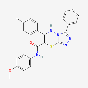 molecular formula C25H23N5O2S B11577256 N-(4-methoxyphenyl)-6-(4-methylphenyl)-3-phenyl-6,7-dihydro-5H-[1,2,4]triazolo[3,4-b][1,3,4]thiadiazine-7-carboxamide 