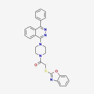 molecular formula C27H23N5O2S B11577351 2-(1,3-Benzoxazol-2-ylsulfanyl)-1-[4-(4-phenylphthalazin-1-yl)piperazin-1-yl]ethanone 