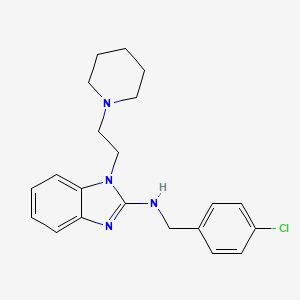 molecular formula C21H25ClN4 B11577439 N-(4-chlorobenzyl)-1-[2-(piperidin-1-yl)ethyl]-1H-benzimidazol-2-amine 