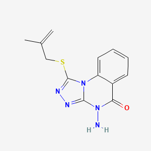 molecular formula C13H13N5OS B11577440 4-Amino-1-(2-methyl-allylsulfanyl)-4H-[1,2,4]triazolo[4,3-a]quinazolin-5-one 