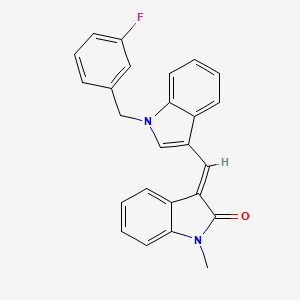 molecular formula C25H19FN2O B11577566 (3E)-3-{[1-(3-fluorobenzyl)-1H-indol-3-yl]methylidene}-1-methyl-1,3-dihydro-2H-indol-2-one 