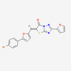 molecular formula C19H10BrN3O3S B11577663 (5Z)-5-{[5-(4-bromophenyl)furan-2-yl]methylidene}-2-(furan-2-yl)[1,3]thiazolo[3,2-b][1,2,4]triazol-6(5H)-one 