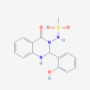 molecular formula C15H15N3O4S B11577800 N-[2-(2-hydroxyphenyl)-4-oxo-1,4-dihydroquinazolin-3(2H)-yl]methanesulfonamide 