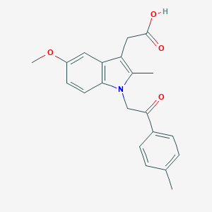 molecular formula C21H21NO4 B011578 1H-Indole-3-acetic acid, 5-methoxy-2-methyl-1-(2-(4-methylphenyl)-2-oxoethyl)- CAS No. 106287-91-6