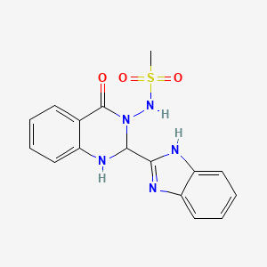 molecular formula C16H15N5O3S B11578132 N-[2-(1H-benzimidazol-2-yl)-4-oxo-1,4-dihydroquinazolin-3(2H)-yl]methanesulfonamide 