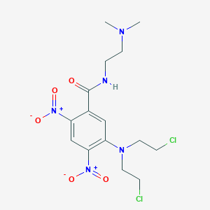 molecular formula C15H21Cl2N5O5 B115784 N-((N,N-Dimethylamino)ethyl)-5-(N,N-bis(2-chloroethyl)amino)-2,4-dinitrobenzamide CAS No. 142439-63-2