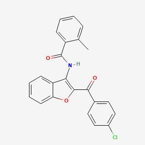 molecular formula C23H16ClNO3 B11578524 N-[2-(4-chlorobenzoyl)-1-benzofuran-3-yl]-2-methylbenzamide 