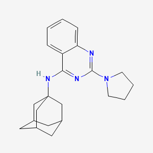 molecular formula C22H28N4 B11578657 N-(Adamantan-1-YL)-2-(pyrrolidin-1-YL)quinazolin-4-amine 